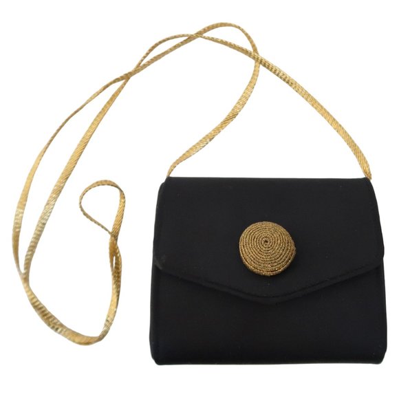 Carey Adina Handbags - vtg CAREY ADINA black satin Evening bag Crossbody handbag